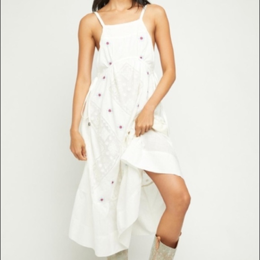 Free People IVORY EMBROIDERED MAXI dress